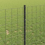 vidaXL Îngrădire cu stâlpi Gri 1 x 25 m Oțel vidaXL Îngrădire cu stâlpi Gri 1 x 25 m Oțel
