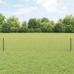 vidaXL Îngrădire cu stâlpi Gri 0.4 x 50 m Oțel