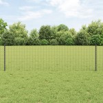 vidaXL Îngrădire cu stâlpi Gri 0.6 x 50 m Oțel vidaXL Îngrădire cu stâlpi Gri 0.6 x 50 m Oțel