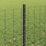 vidaXL Îngrădire cu stâlpi Gri 0.6 x 50 m Oțel vidaXL Îngrădire cu stâlpi Gri 0.6 x 50 m Oțel