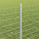 vidaXL Îngrădire cu stâlpi Argintiu 0.6 x 10 m Oțel