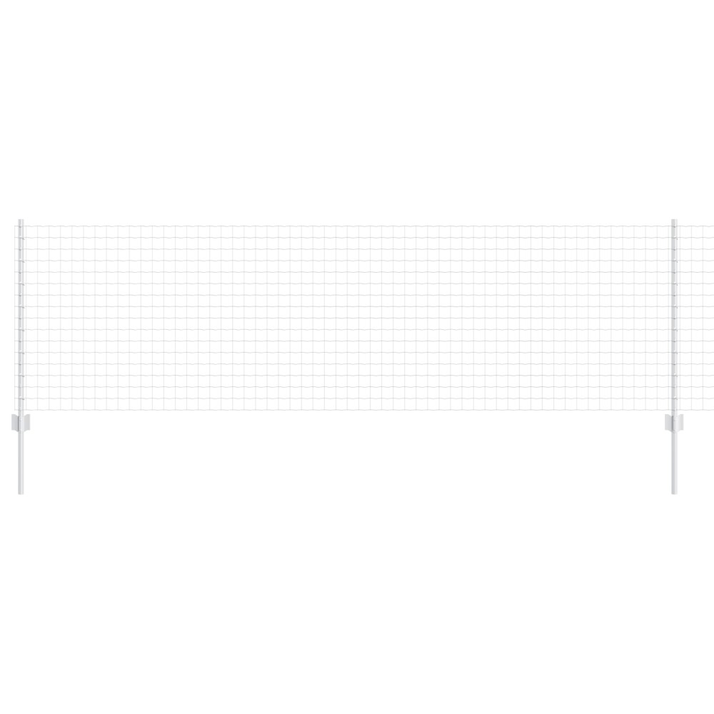 vidaXL Îngrădire cu stâlpi Argintiu 0.8 x 10 m Oțel