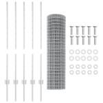 vidaXL Îngrădire cu stâlpi Argintiu 1 x 10 m Oțel vidaXL Îngrădire cu stâlpi Argintiu 1 x 10 m Oțel