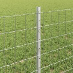 vidaXL Îngrădire cu stâlpi Argintiu 0.6 x 10 m Oțel