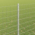 vidaXL Îngrădire cu stâlpi Argintiu 1.4 x 10 m Oțel vidaXL Îngrădire cu stâlpi Argintiu 1.4 x 10 m Oțel
