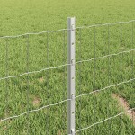 vidaXL Gard Euro cu 5 Stâlpi Argintii 0,4x10 m Oțel