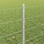vidaXL Îngrădire cu stâlpi Argintiu 0.6 x 10 m Oțel