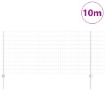 vidaXL Îngrădire cu stâlpi Argintiu 1 x 10 m Oțel