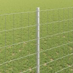 vidaXL Îngrădire cu stâlpi Argintiu 1.4 x 10 m Oțel vidaXL Îngrădire cu stâlpi Argintiu 1.4 x 10 m Oțel