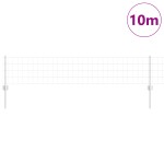 vidaXL Îngrădire cu stâlpi Argintiu 0.4 x 10 m Oțel