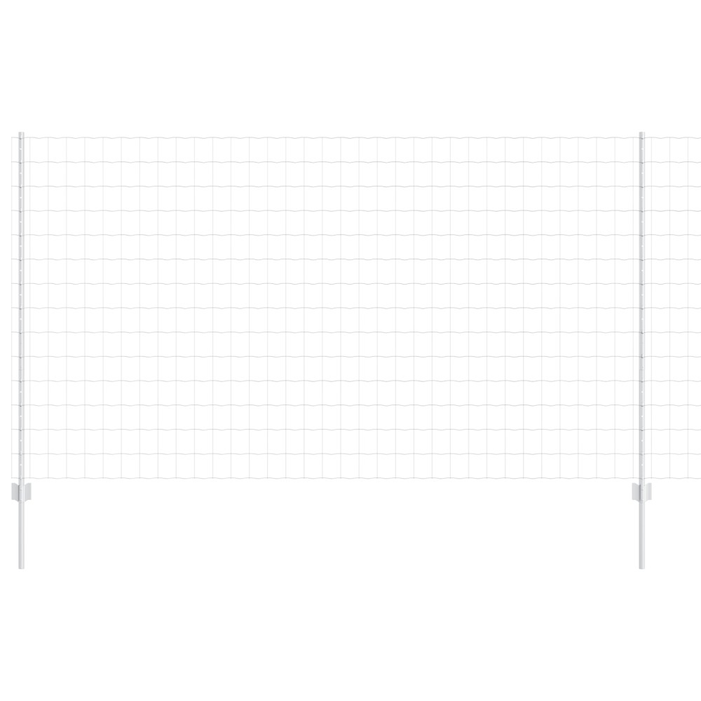 vidaXL Îngrădire cu stâlpi Argintiu 1.4 x 10 m Oțel