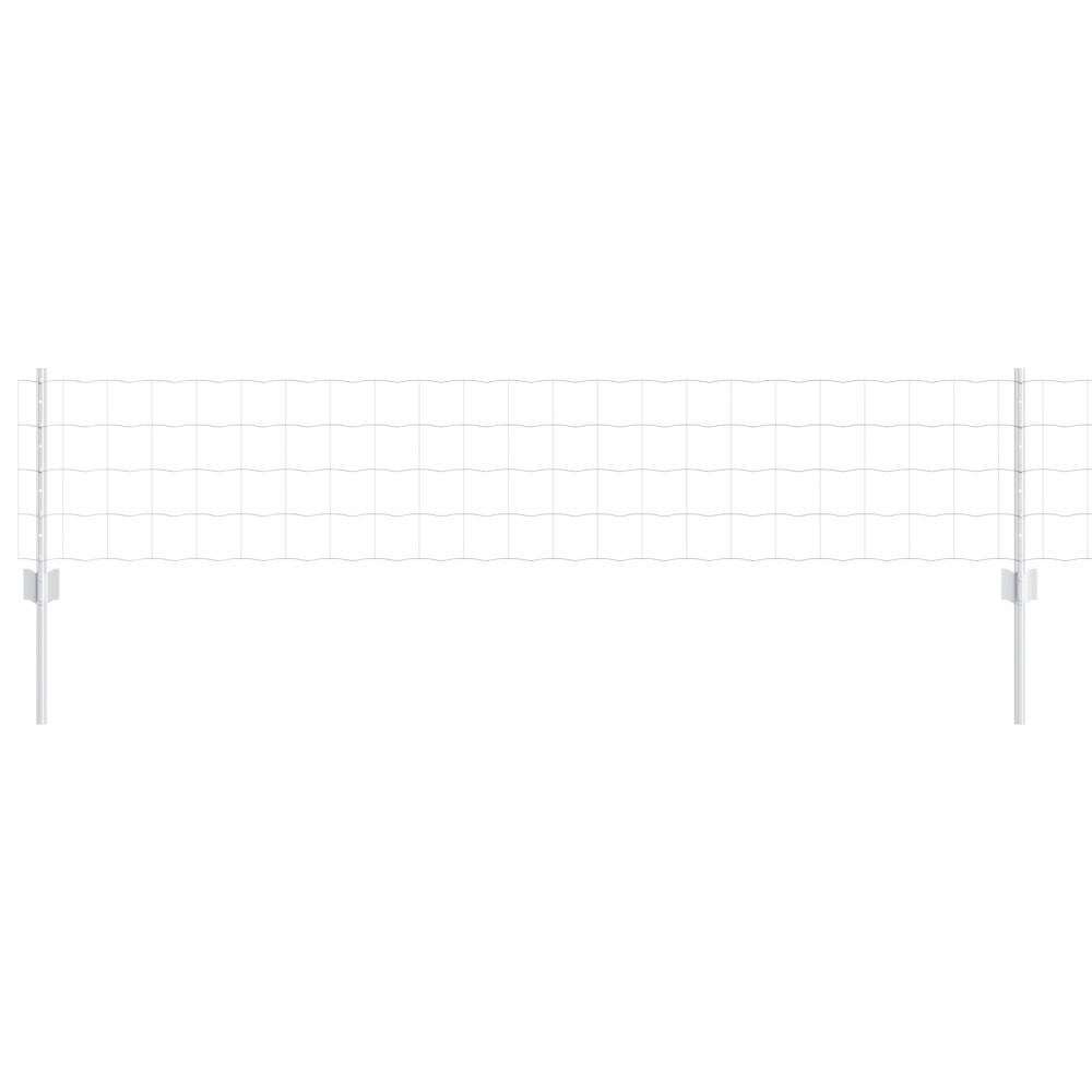 vidaXL Îngrădire cu stâlpi Argintiu 0.4 x 10 m Oțel