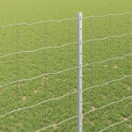 vidaXL Îngrădire cu stâlpi Argintiu 1.4 x 10 m Oțel vidaXL Îngrădire cu stâlpi Argintiu 1.4 x 10 m Oțel