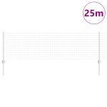 vidaXL Îngrădire cu stâlpi Argintiu 0.6 x 25 m Oțel