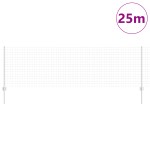 vidaXL Îngrădire cu stâlpi Argintiu 0.8 x 25 m Oțel