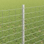 vidaXL Îngrădire cu stâlpi Argintiu 0.8 x 25 m Oțel