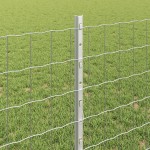 vidaXL Îngrădire cu stâlpi Argintiu 0.8 x 25 m Oțel