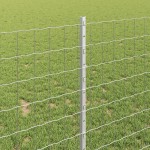 vidaXL Îngrădire cu stâlpi Argintiu 1 x 25 m Oțel