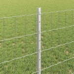 vidaXL Îngrădire cu stâlpi Argintiu 0.8 x 25 m Oțel