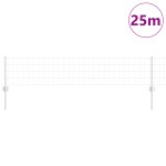 vidaXL Îngrădire cu stâlpi Argintiu 0.4 x 25 m Oțel
