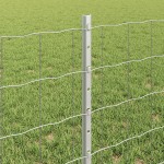 vidaXL Îngrădire cu stâlpi Argintiu 0.6 x 25 m Oțel