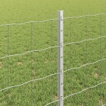 vidaXL Îngrădire cu stâlpi Argintiu 0.8 x 25 m Oțel