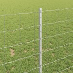 vidaXL Îngrădire cu stâlpi Argintiu 1 x 25 m Oțel