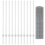vidaXL Îngrădire cu stâlpi Argintiu 1.2 x 25 m Oțel vidaXL Îngrădire cu stâlpi Argintiu 1.2 x 25 m Oțel