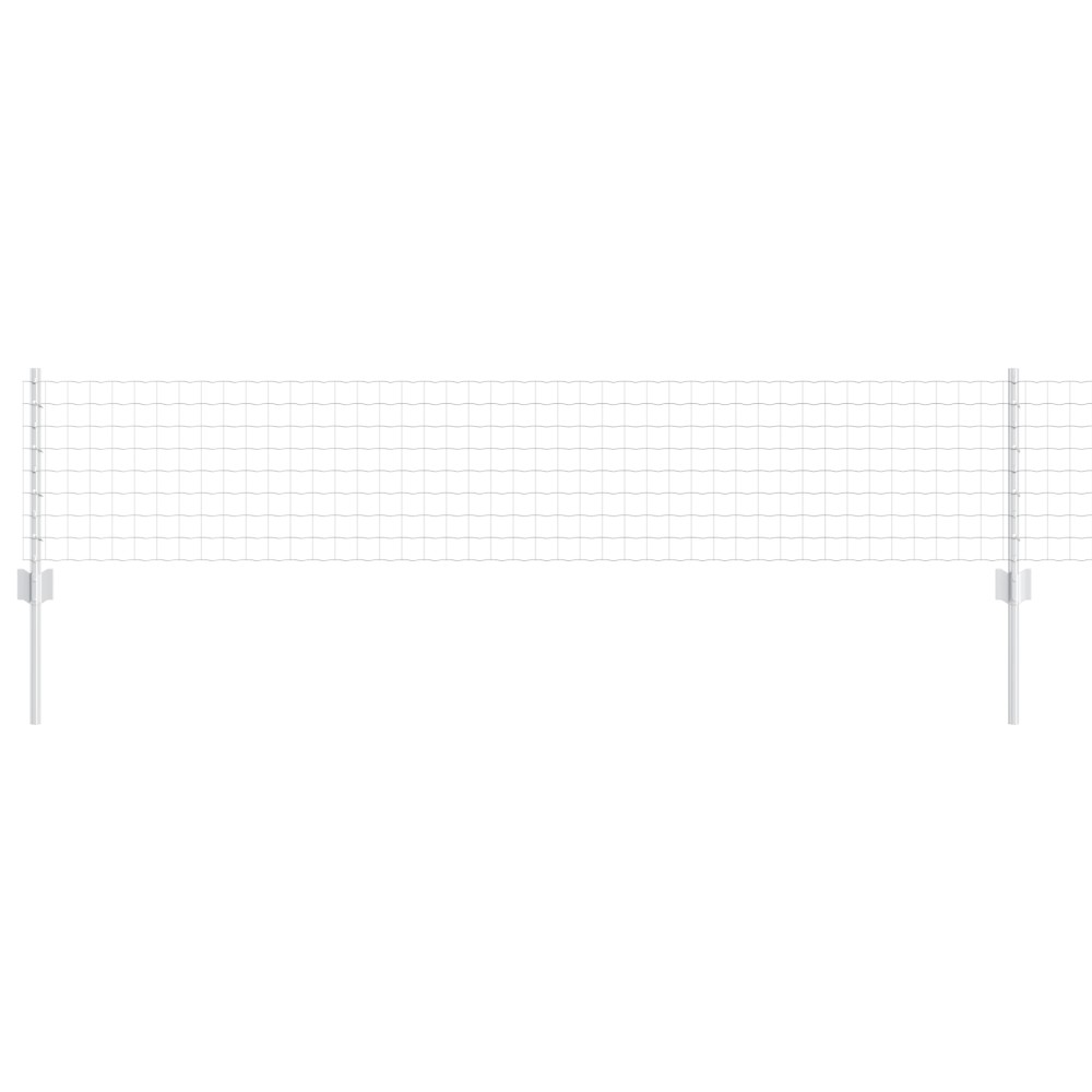 vidaXL Îngrădire cu stâlpi Argintiu 0.4 x 50 m Oțel