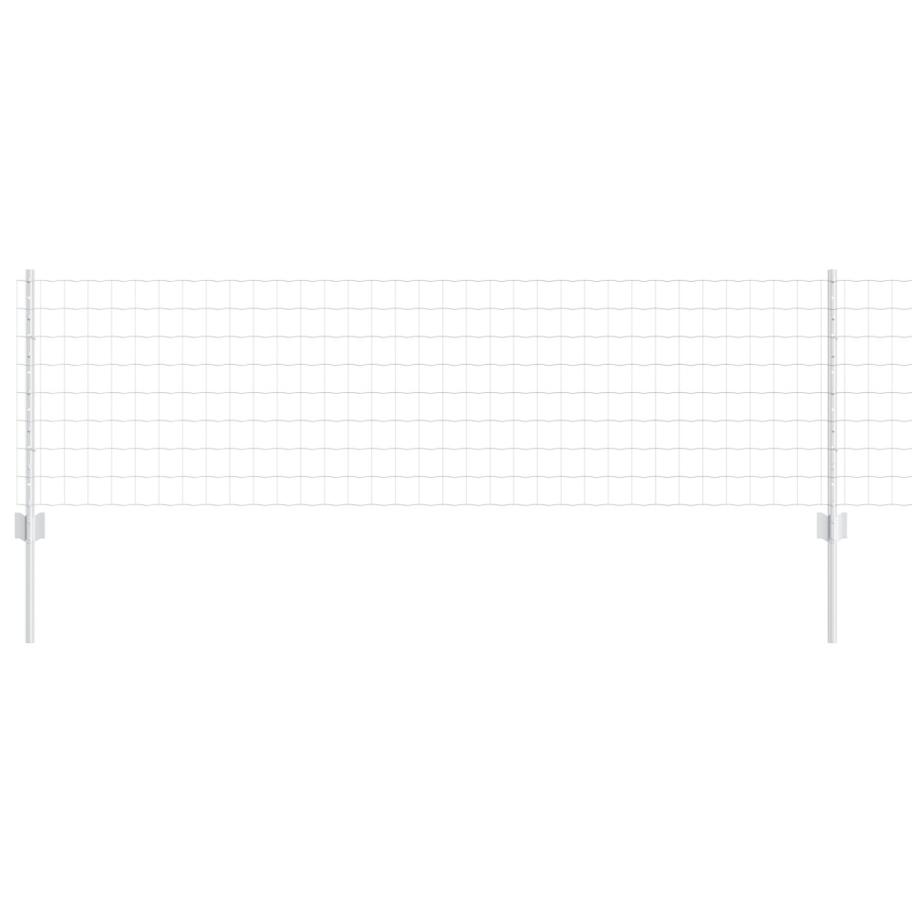 vidaXL Îngrădire cu stâlpi Argintiu 0.6 x 10 m Oțel
