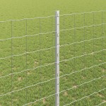 vidaXL Îngrădire cu stâlpi Argintiu 1.4 x 10 m Oțel vidaXL Îngrădire cu stâlpi Argintiu 1.4 x 10 m Oțel