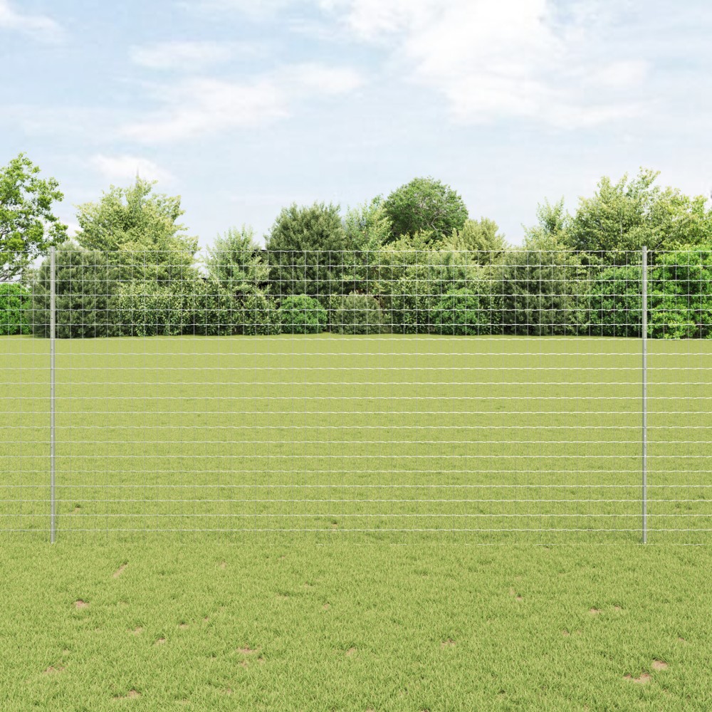 vidaXL Îngrădire cu stâlpi Argintiu 1.5 x 10 m Oțel