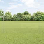 vidaXL Îngrădire cu stâlpi Argintiu 1.5 x 10 m Oțel
