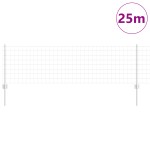 vidaXL Îngrădire cu stâlpi Argintiu 0.6 x 25 m Oțel