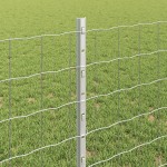 vidaXL Îngrădire cu stâlpi Argintiu 0.8 x 25 m Oțel