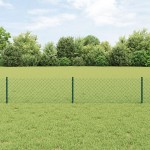 vidaXL Îngrădire cu stâlpi Verde 0.4 x 10 m Oțel