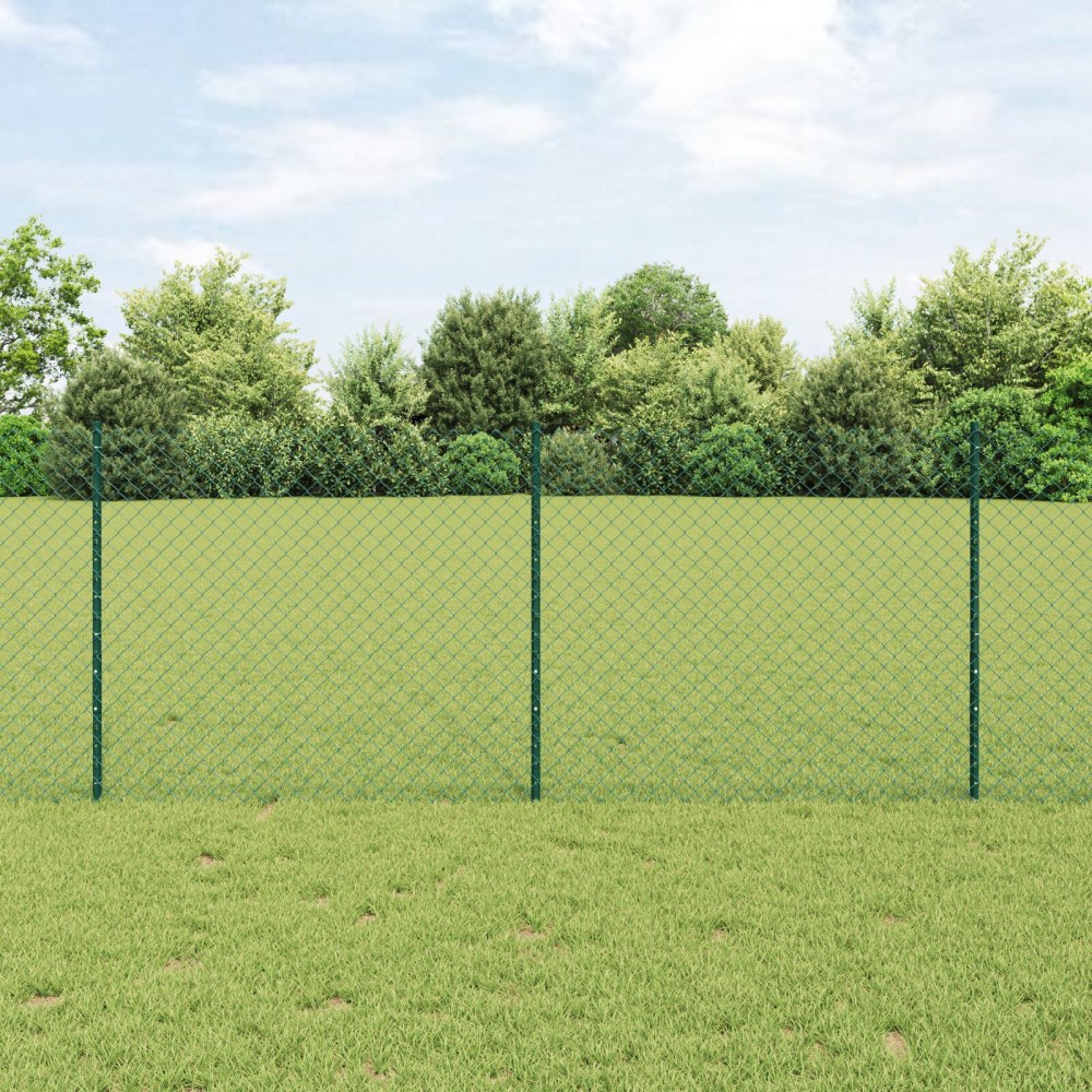 vidaXL Plasa de Sârmă cu 10 U Posturi Verde 1x10 m Oțel