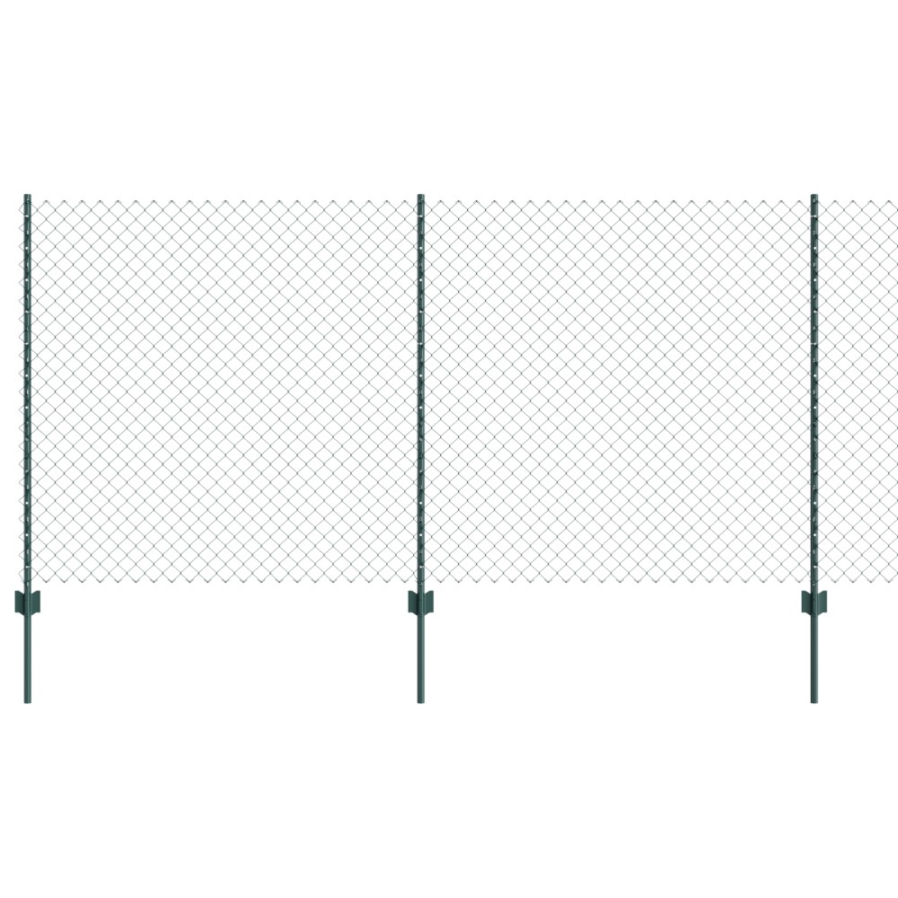 vidaXL Îngrădire cu stâlpi Verde 1.2 x 10 m Oțel