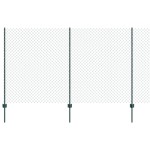 vidaXL Îngrădire cu stâlpi Verde 1.4 x 10 m Oțel