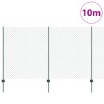 vidaXL Îngrădire cu stâlpi Verde 1.4 x 10 m Oțel