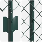 vidaXL Îngrădire cu stâlpi Verde 1.6 x 10 m Oțel vidaXL Îngrădire cu stâlpi Verde 1.6 x 10 m Oțel