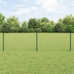 vidaXL Îngrădire cu stâlpi Verde 0.6 x 10 m Oțel
