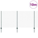 vidaXL Gard cu Stâlp Verde 1,2 x 10 m Oțel și PVC