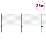 vidaXL Îngrădire cu stâlpi Verde 0.6 x 25 m Oțel vidaXL Îngrădire cu stâlpi Verde 0.6 x 25 m Oțel
