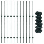 vidaXL Îngrădire cu stâlpi Verde 0.8 x 25 m Oțel vidaXL Îngrădire cu stâlpi Verde 0.8 x 25 m Oțel