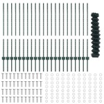 vidaXL Îngrădire cu stâlpi Verde 1 x 25 m Oțel vidaXL Îngrădire cu stâlpi Verde 1 x 25 m Oțel