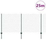 vidaXL Îngrădire cu stâlpi Verde 1 x 25 m Oțel vidaXL Îngrădire cu stâlpi Verde 1 x 25 m Oțel