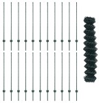 vidaXL Gard cu Stâlp Verde 1,2 x 25 m Oțel și PVC