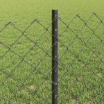vidaXL Îngrădire cu stâlpi Gri 0.6 x 10 m Oțel