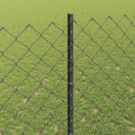 vidaXL Îngrădire cu stâlpi Gri 1.4 x 10 m Oțel